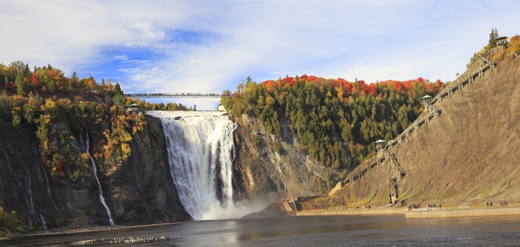 Majestic landscape of Montmorency Falls