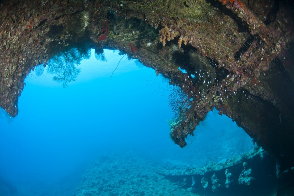 Underwater view of the Lost City Of Atlantis, Egypt