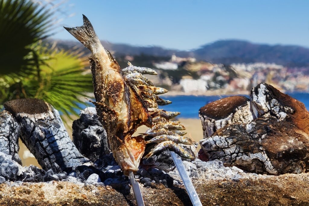 Sardine grilling by the beach