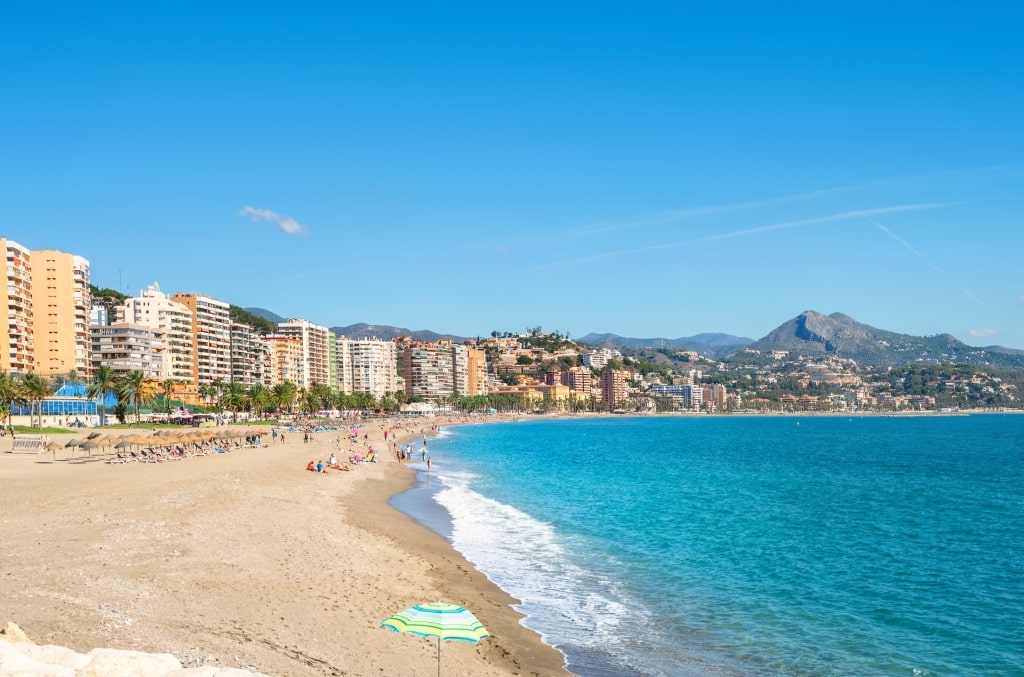 Sandy beach of Playa La Malagueta, Malaga