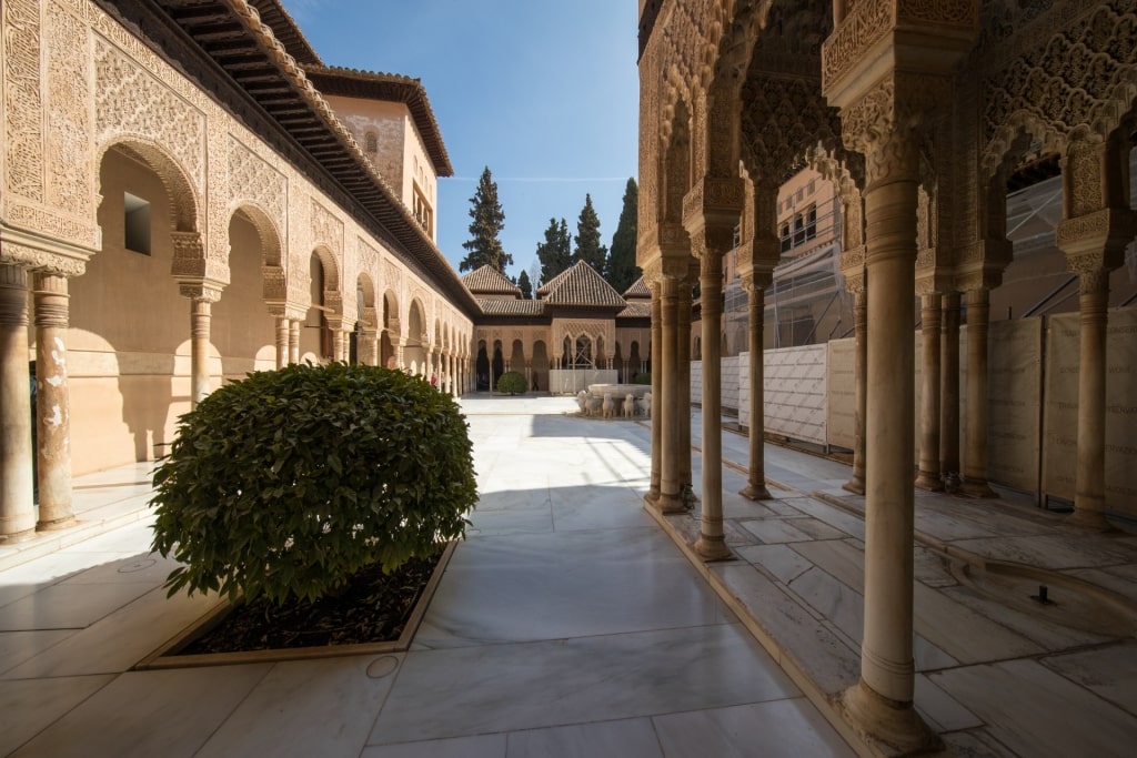 Beautiful architecture of Patio of the Lions, Málaga