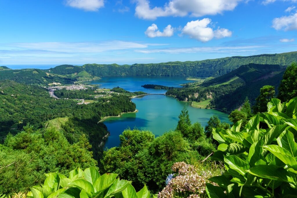 Scenic landscape of Sete Cidades in the Azores, Portugal