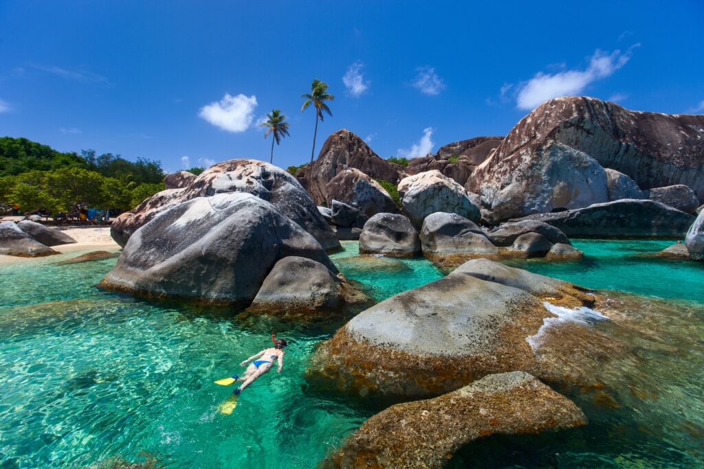Clear water of The Baths, Virgin Gorda, BVI