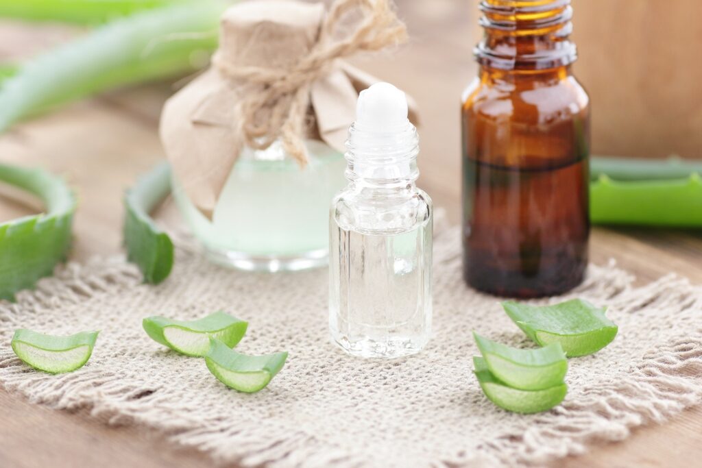 Aloe vera products on a table